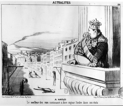 The King Continuing to Reign with Order Over His Two States, Naples by Honoré Daumier